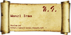 Wenzl Irma névjegykártya
